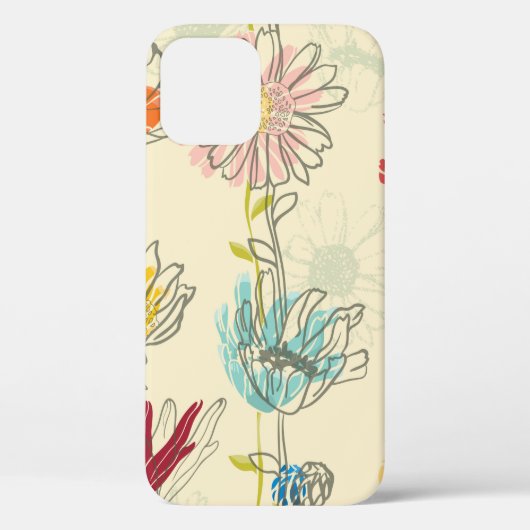 手描きの花付きシームレス花柄 Case-Mate iPhoneケース (裏面)