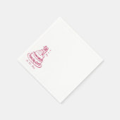 手描きの花嫁と花婿のウェディング スタンダードカクテルナプキン (角)