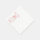 手描きの花嫁と花婿の和装がエレガント スタンダードカクテルナプキン (角)