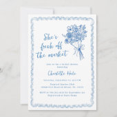手描きの花嫁シャワー　ファーマーズマーケット 招待状 (正面)