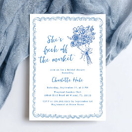 手描きの花嫁シャワー　ファーマーズマーケット 招待状