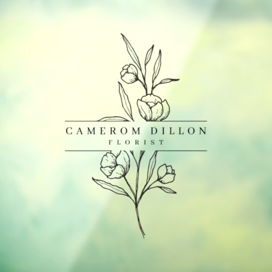 手描きの花屋のロゴ 花屋 ビジネス ウィンドウサイン (シート3)