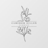 手描きの花屋のロゴ 花屋 ビジネス ウィンドウサイン (シート)