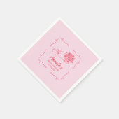 手描きの花束　ブライダルシャワー スタンダードカクテルナプキン (角)