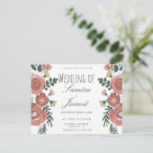 手描きの花束 ヴィンテージ結婚式 ポストカード (スタンド正面)