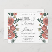 手描きの花束 ヴィンテージ結婚式 ポストカード (正面/裏面)