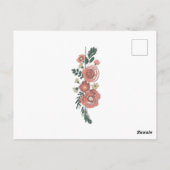 手描きの花束 ヴィンテージ結婚式 ポストカード (裏面)