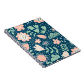 手描きの花柄おしゃれなファブリック。シームレスパターン ノートブック (右側)