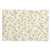 手描きの花柄の枕カバー 枕カバー (裏面)