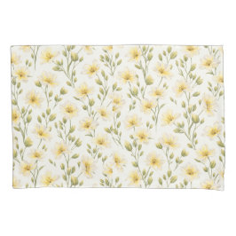 手描きの花柄の枕カバー 枕カバー