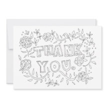 手描きの花柄は着色カード感謝していしています