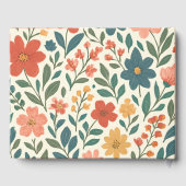 手描きの花柄パターン - カラフルな植物 ゲストブック (裏面)