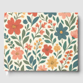 手描きの花柄パターン - カラフルな植物 ゲストブック (正面)