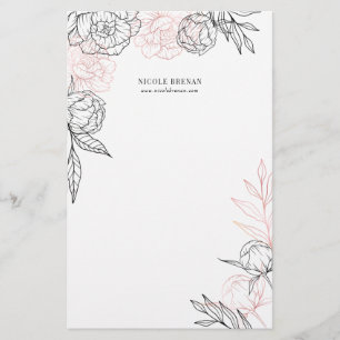 手描きの花柄ファンシーオーダーメイド 便箋