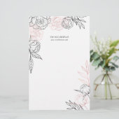 手描きの花柄ファンシーオーダーメイド 便箋 (スタンド正面)