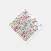 手描きの花柄プリント スタンダードカクテルナプキン (角)