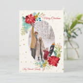 手描きの花柄　写真　ホリデーカード シーズンカード (スタンド正面)