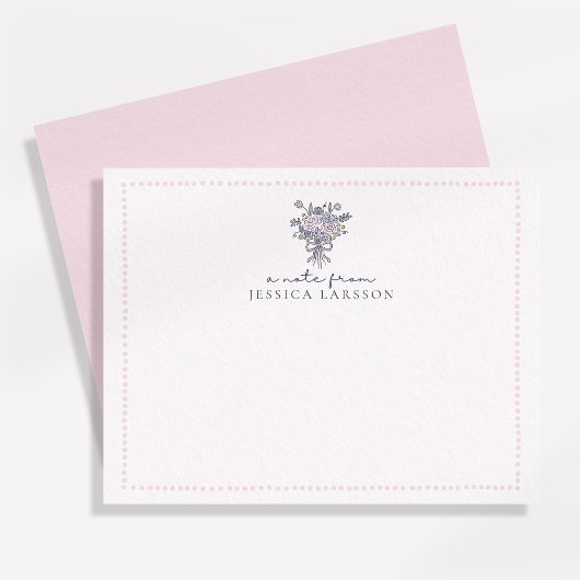 手描きの花点々のあるで、カードからメモを作成 招待状