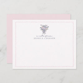 手描きの花点々のあるで、カードからメモを作成 招待状