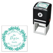 手描きの花輪ラベル 名前付き セルフインキングスタンプ (インサイチュ)