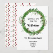 手描きの花輪 新しい家でホリデーシーズンを祝うカード シーズンカード (正面/裏面)