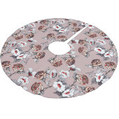 手描きの花、ピンクの水色のパターン。 ブラッシュドポリエステルツリースカート (アングル)