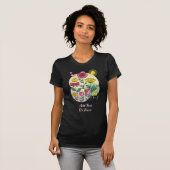 手描きの花 ピンク 黄色 - オーダーメイドTシャツ Tシャツ (正面フル)