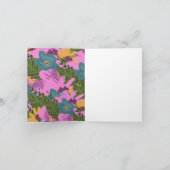 手描きの花 フローラル ウェディング ピンクのグリーンが印象的な装飾 ノートカード (内部)