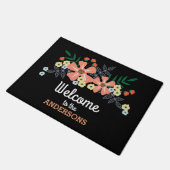 手描きの花 名前入り ドアマット (アングル)