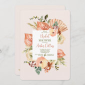 手描きの花 招待状 (正面/裏面)