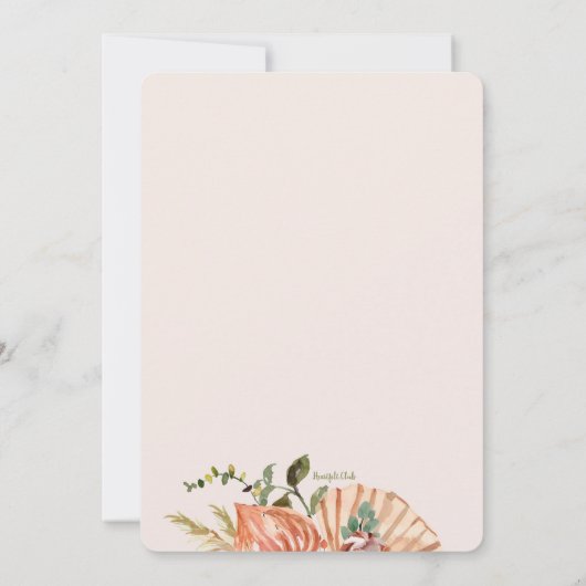 手描きの花 招待状 (裏面)