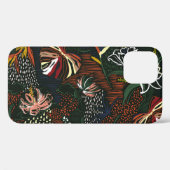 手描きの花、熱帯のヤシの森。 Case-Mate iPhoneケース (裏面 (横))