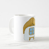 手描きの茅葺きコテージ・ハウス コーヒーマグカップ (正面左)