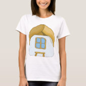 手描きの茅葺き小屋の小さな家 Tシャツ (正面)