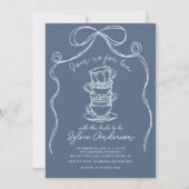 手描きの茶葉 ブライダルシャワー招待状 招待状 (正面)