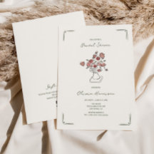 手描きの落ち着いた赤みがかった賢い花模様の花瓶 ブライダルシャワー