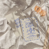 手描きの落書きがおしゃれなレトロなウェディング 招待状