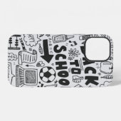 手描きの落書きスクール要素 iPhoneケース (裏面横)