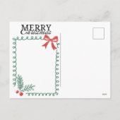 手描きの落書きフレーム メリークリスマス シーズンポストカード (裏面)