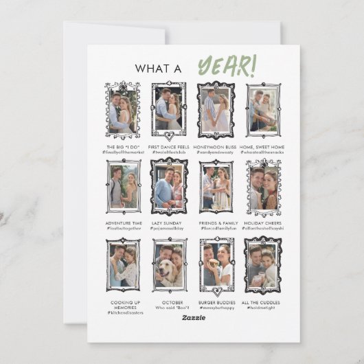 手描きの落書きフレーム 結婚して初めてのクリスマス シーズンカード (裏面)