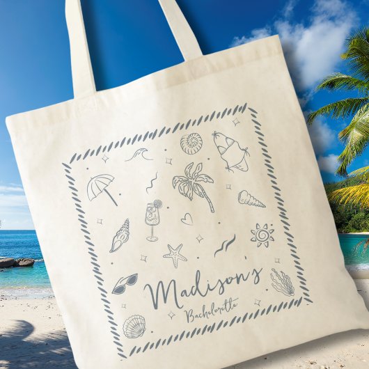 手描きの落書き沿岸ロープフレーム ブライズゲートパーティー トートバッグ