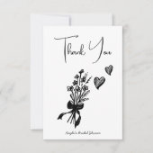 手描きの落書き風ミニマルデザインのサンキューカード サンキューカード (正面)