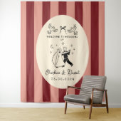手描きの落書き ウェルカムサイン 結婚式 タペストリー (インサイチュ)