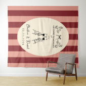 手描きの落書き ウェルカムサイン 結婚式 タペストリー (インサイチュ(横))