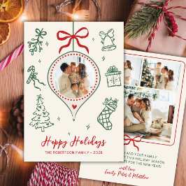 手描きの落書き グリーン レッド 写真 クリスマス ハッピー