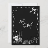 手描きの落書き ドタバタウェディング 新婦&新郎 セーブザデート (裏面)