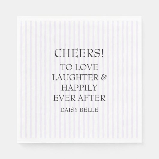 手描きの落書き ブライダルシャワー パープル スタンダードランチョンナプキン (正面)