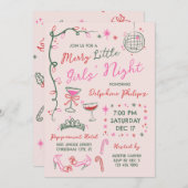 手描きの落書き メリーリトルガールズナイト 招待状 (正面/裏面)