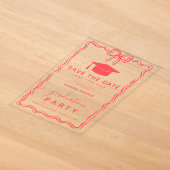 手描きの落書き 卒業式のSave the Date  アクリル招待状 (レイダウン)