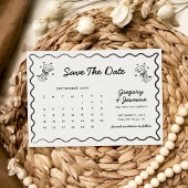 手描きの落書き 手書きカレンダー ウェディング セーブザデート